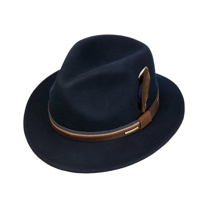 Stetson Cooperton Traveller Wool Hat Navy