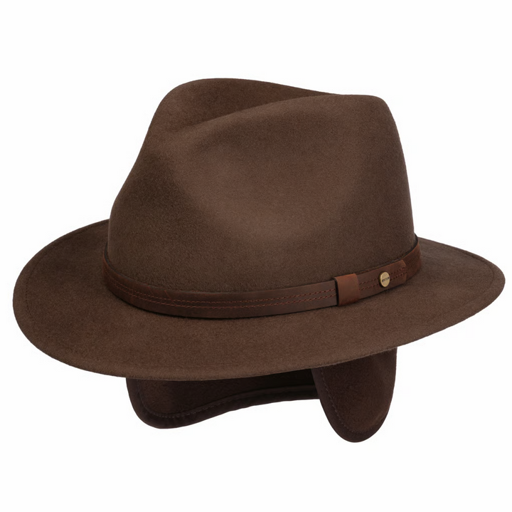 Stetson Dest Traveller Wool Hat with Ear Flaps in Brown