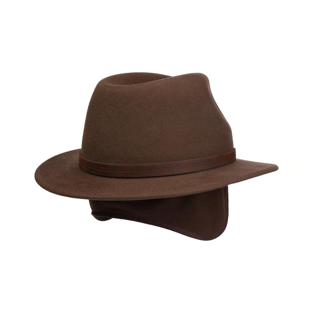 Stetson Dest Traveller Wool Hat with Ear Flaps in Brown