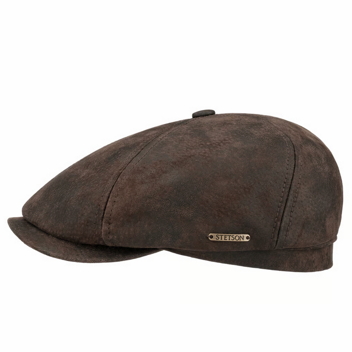 Stetson McCook Vintage Leather Cap Dark Brown