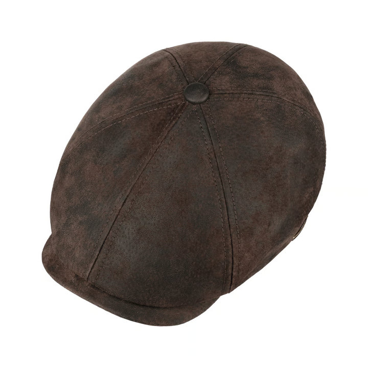 Stetson McCook Vintage Leather Cap Dark Brown