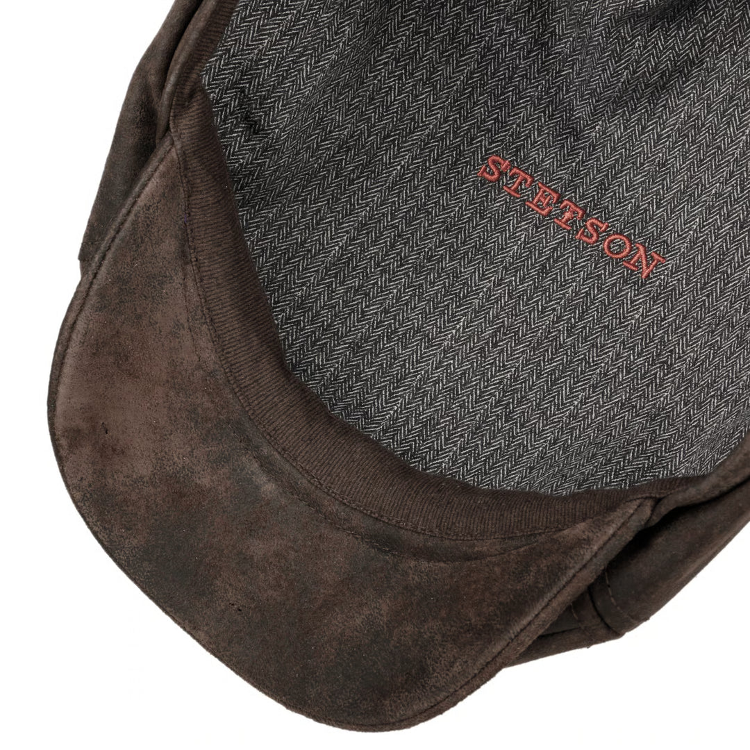 Stetson McCook Vintage Leather Cap Dark Brown