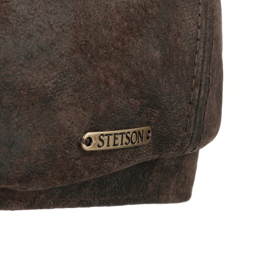Stetson McCook Vintage Leather Cap Dark Brown