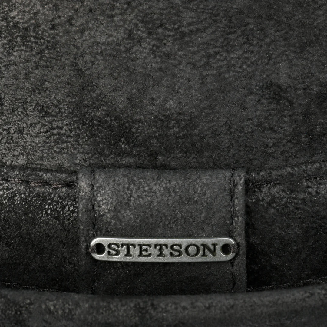 Stetson Pennsylvania Leather Pork Pie Hat In Black