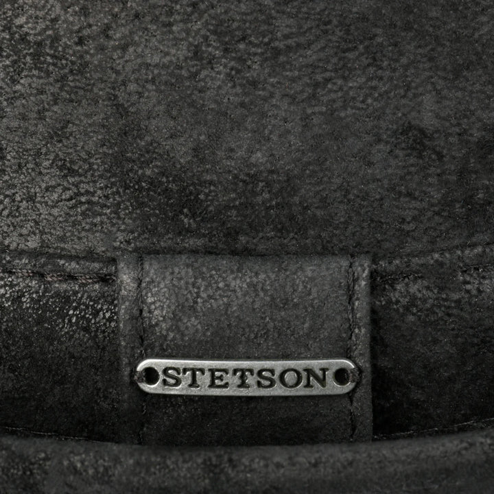 Stetson Pennsylvania Leather Pork Pie Hat In Black