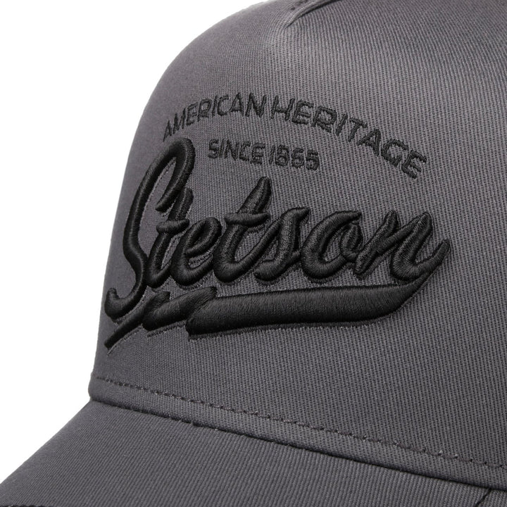 Stetson American Heritage Grey Baseball Trucker Cap Adjustable Snapback