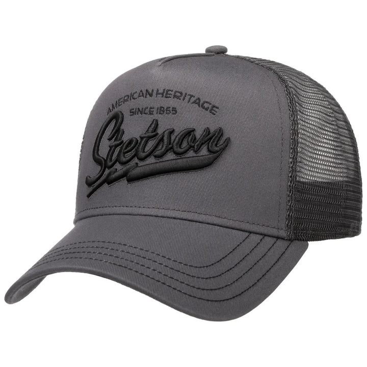 Stetson American Heritage Grey Baseball Trucker Cap Adjustable Snapback