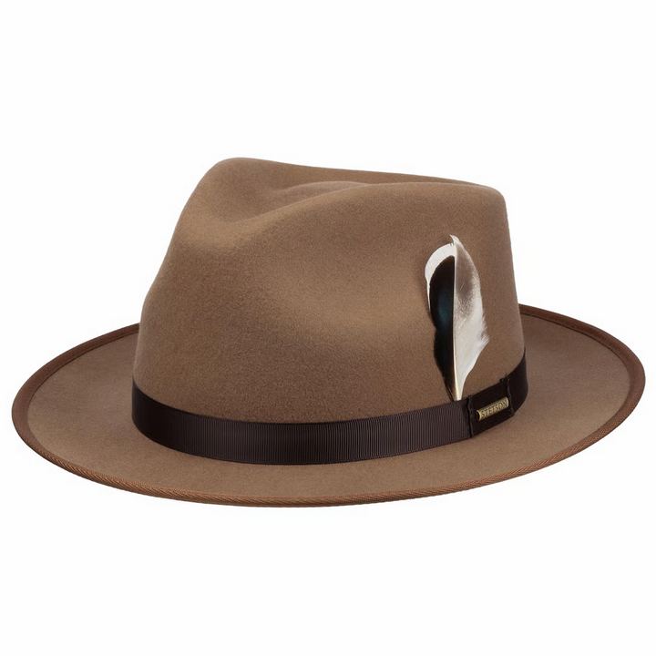 Stetson Stenbrick Fedora Wool Hat Light Brown