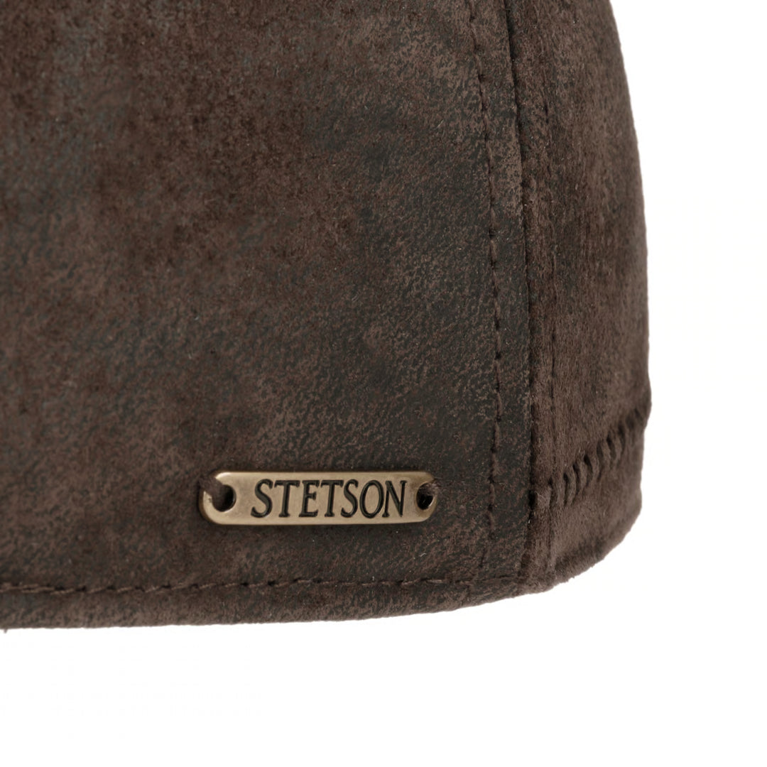 Stetson Texas Leather Gatsby Cap Brown