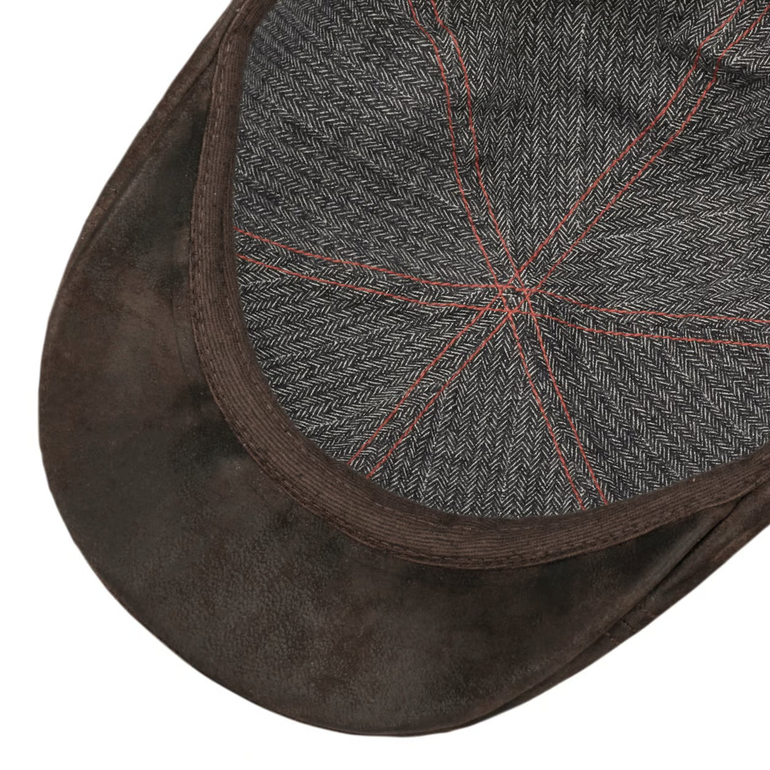 Stetson Texas Leather Gatsby Cap Brown