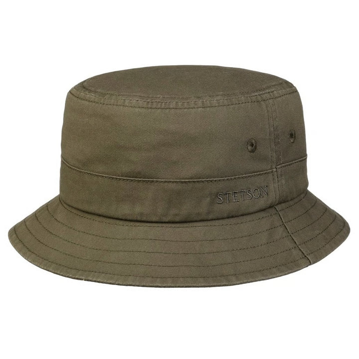 Stetson Cotton Twill Bucket Hat in Olive