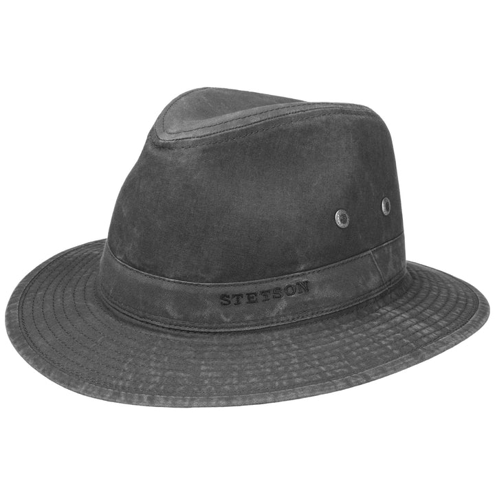 Stetson Organic Cotton Traveller Safari Hat in Faded Black