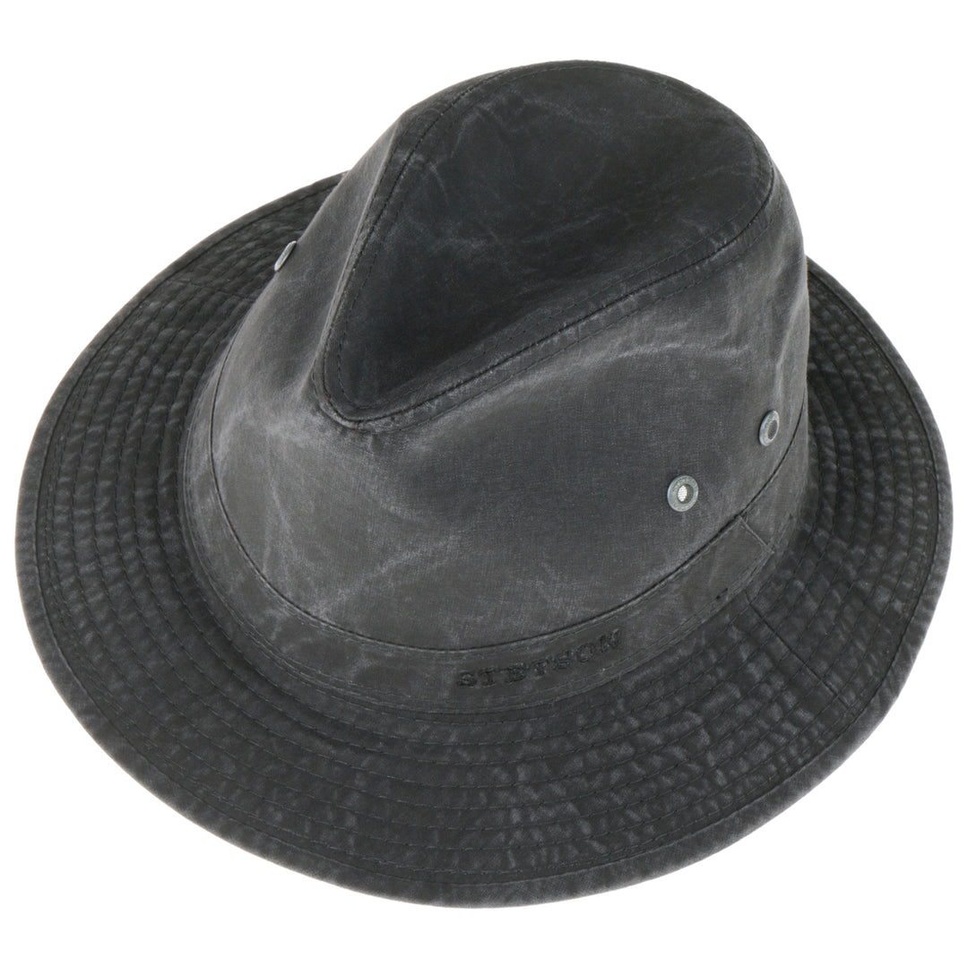 Stetson Organic Cotton Traveller Safari Hat in Faded Black