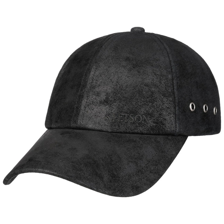 Stetson Liberty Leather Baseball Cap Black