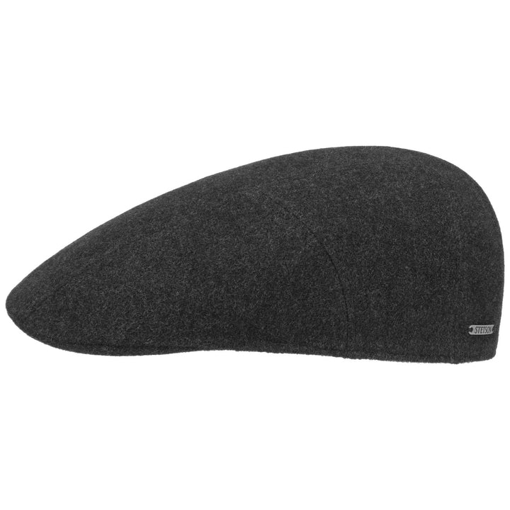 Stetson Reid Wool Flat Cap with Cashmere in Anthracite