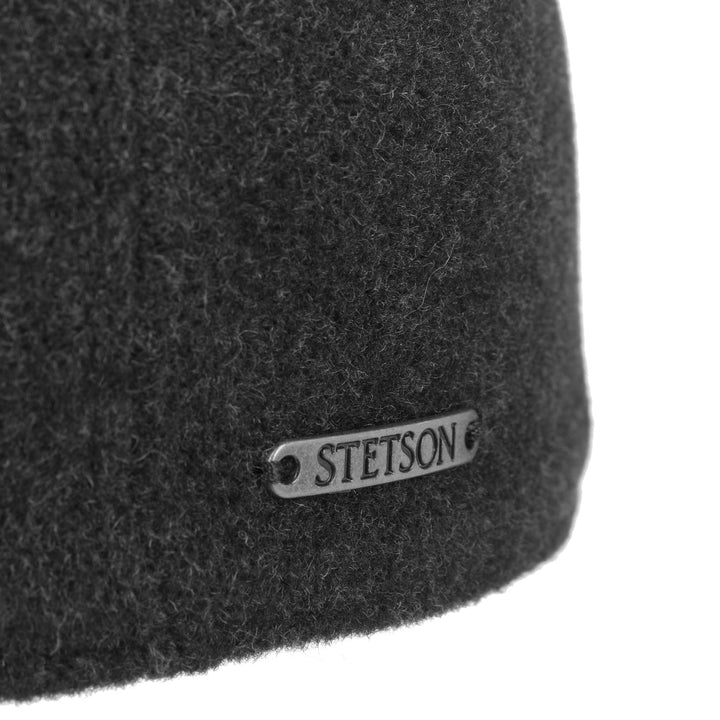 Stetson Reid Wool Flat Cap with Cashmere in Anthracite