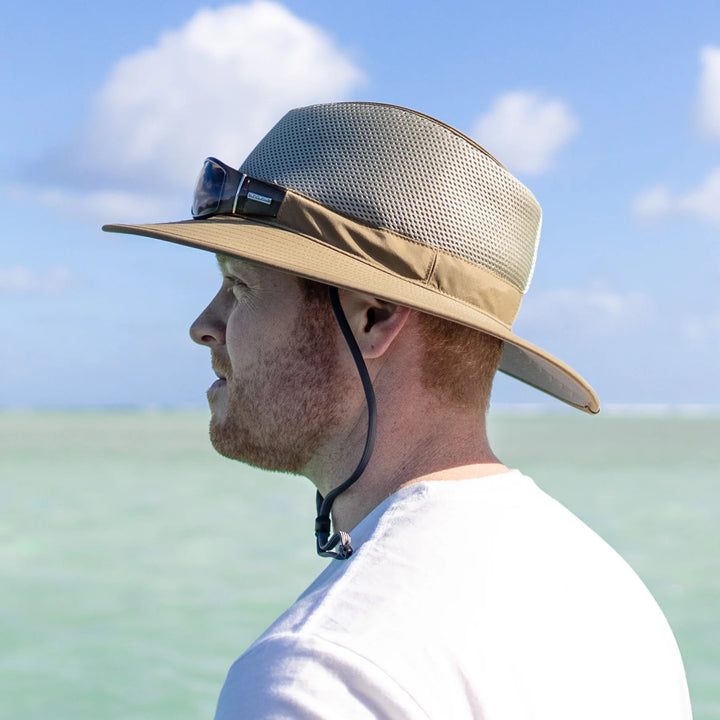 Khaki Charter Breeze Bush Hat With Chin Strap From Sunday Afternoons