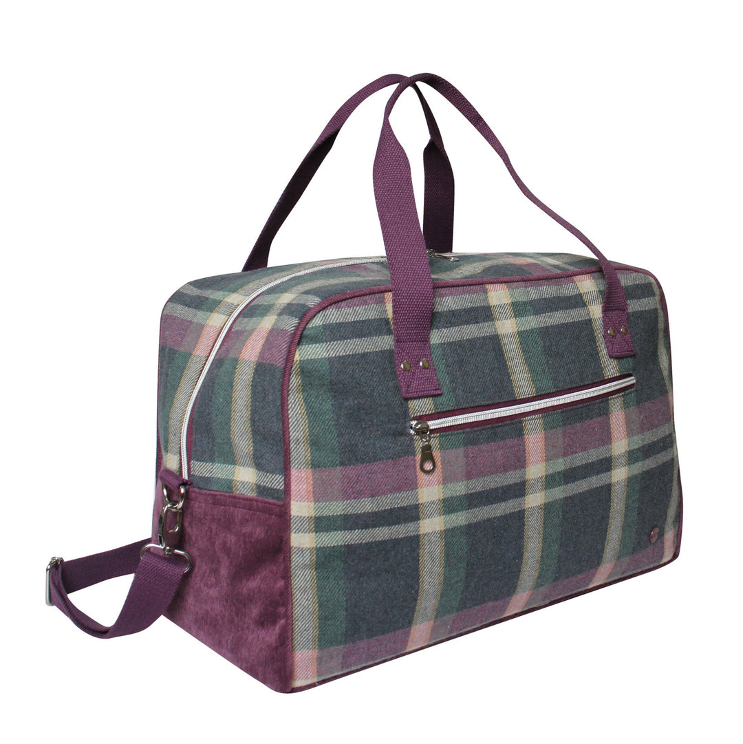 Tweed Check Weekend Travel Bag