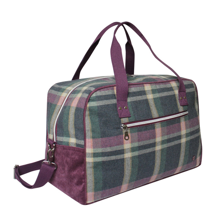 Tweed Check Weekend Travel Bag