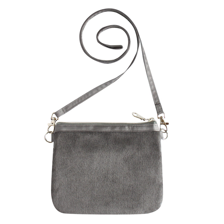 Teal Small Tweed 3-zip Pouch Cross Body Bag by Earth Squared