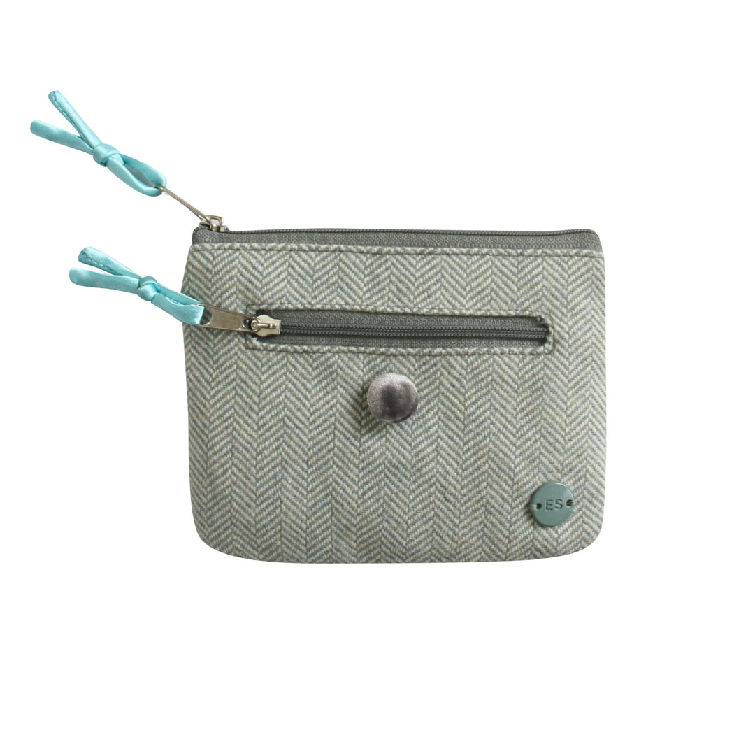 Green Herringbone & Skye Tweed Emily Coin Purse by Earth Squared