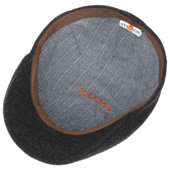 Stetson Texas Cashmere Wool Flat Cap in Anthracite