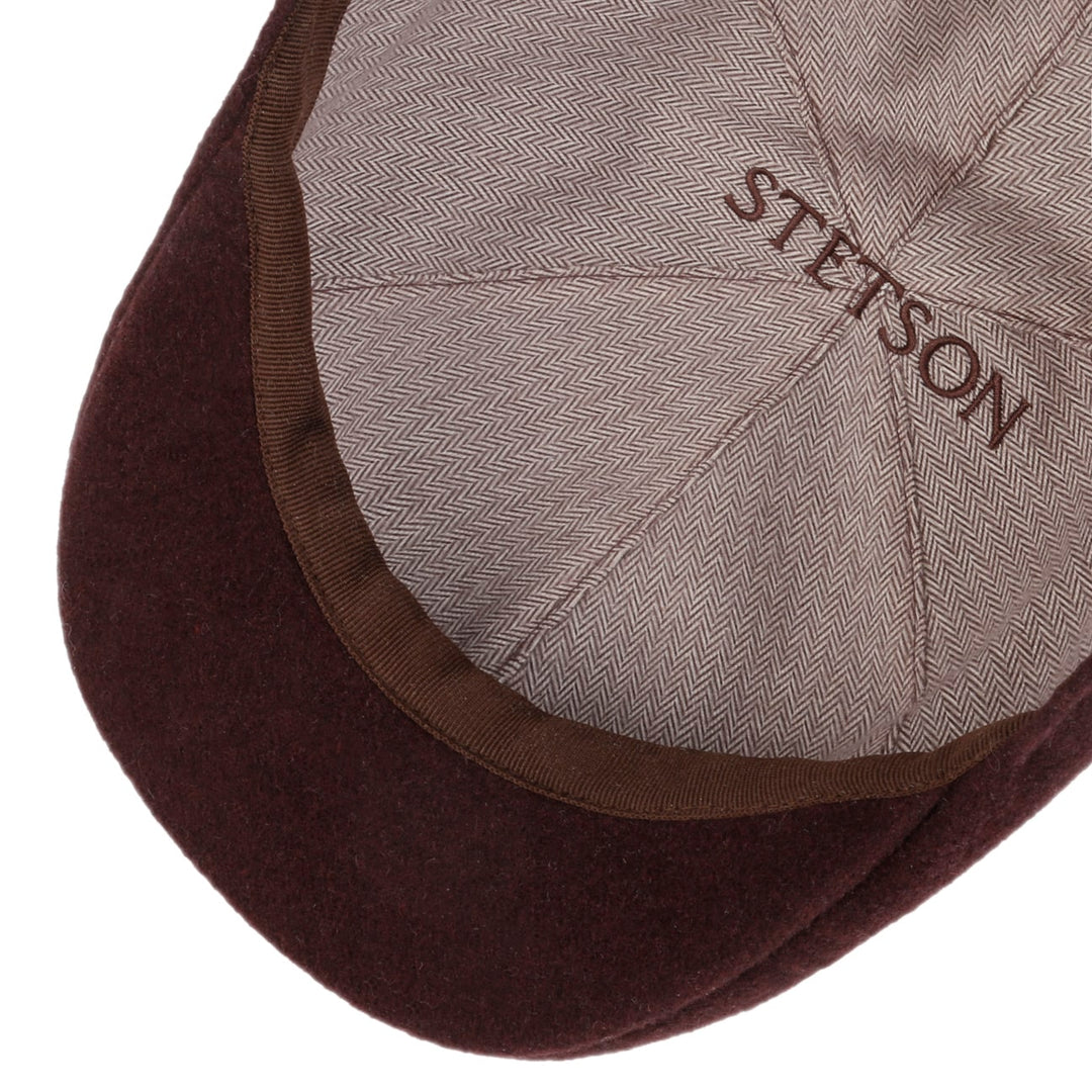 Stetson Texas Cashmere Wool Flat Cap in Bordeaux
