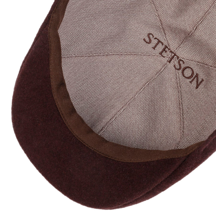 Stetson Texas Cashmere Wool Flat Cap in Bordeaux