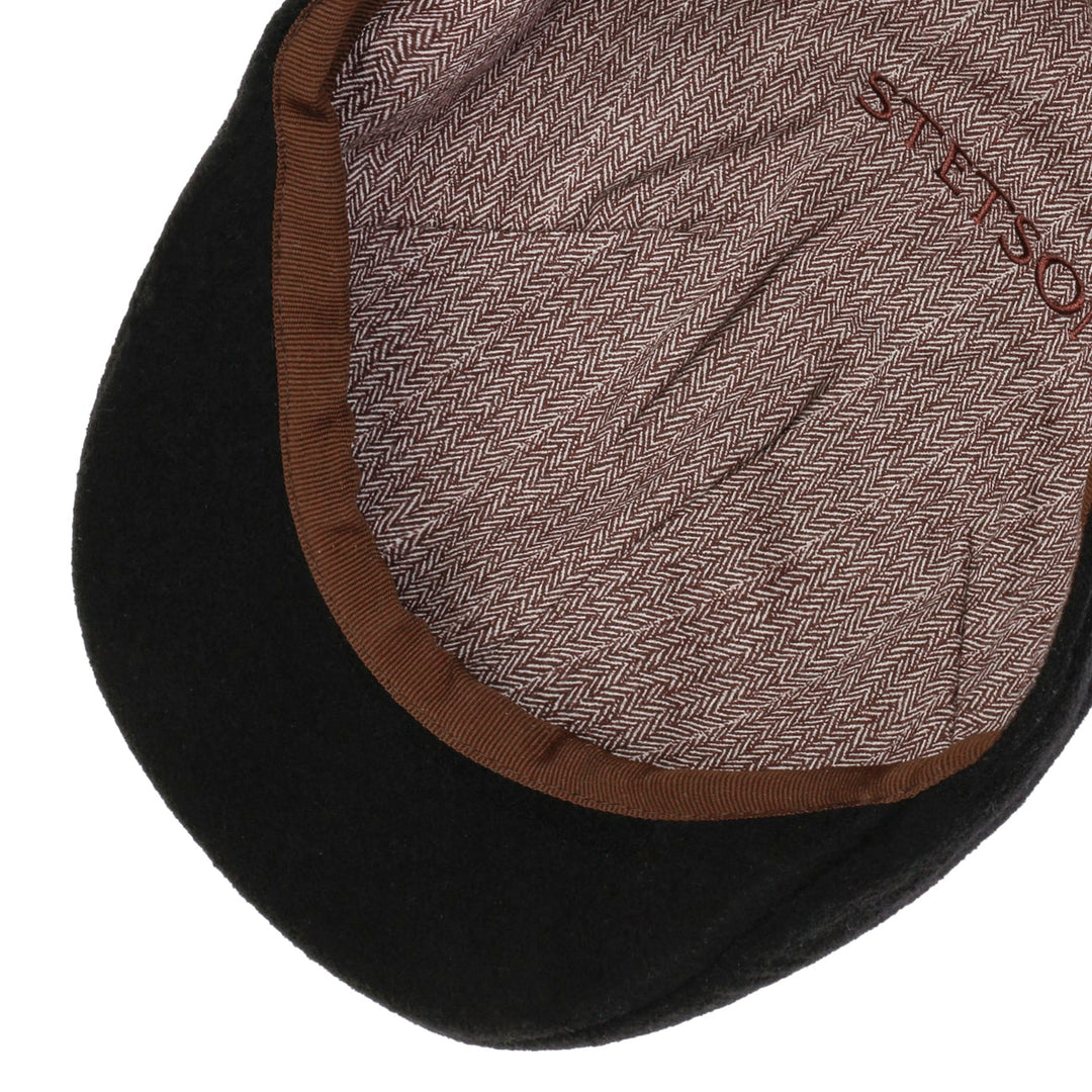 Stetson Texas Cashmere Wool Flat Cap in Black
