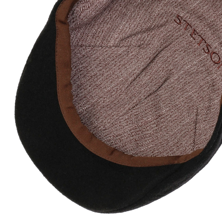 Stetson Texas Cashmere Wool Flat Cap in Black