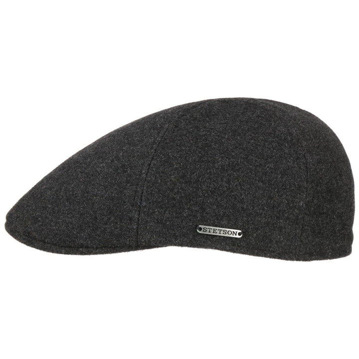 Stetson Texas Cashmere Wool Flat Cap in Anthracite