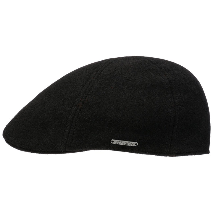 Stetson Texas Cashmere Wool Flat Cap in Black