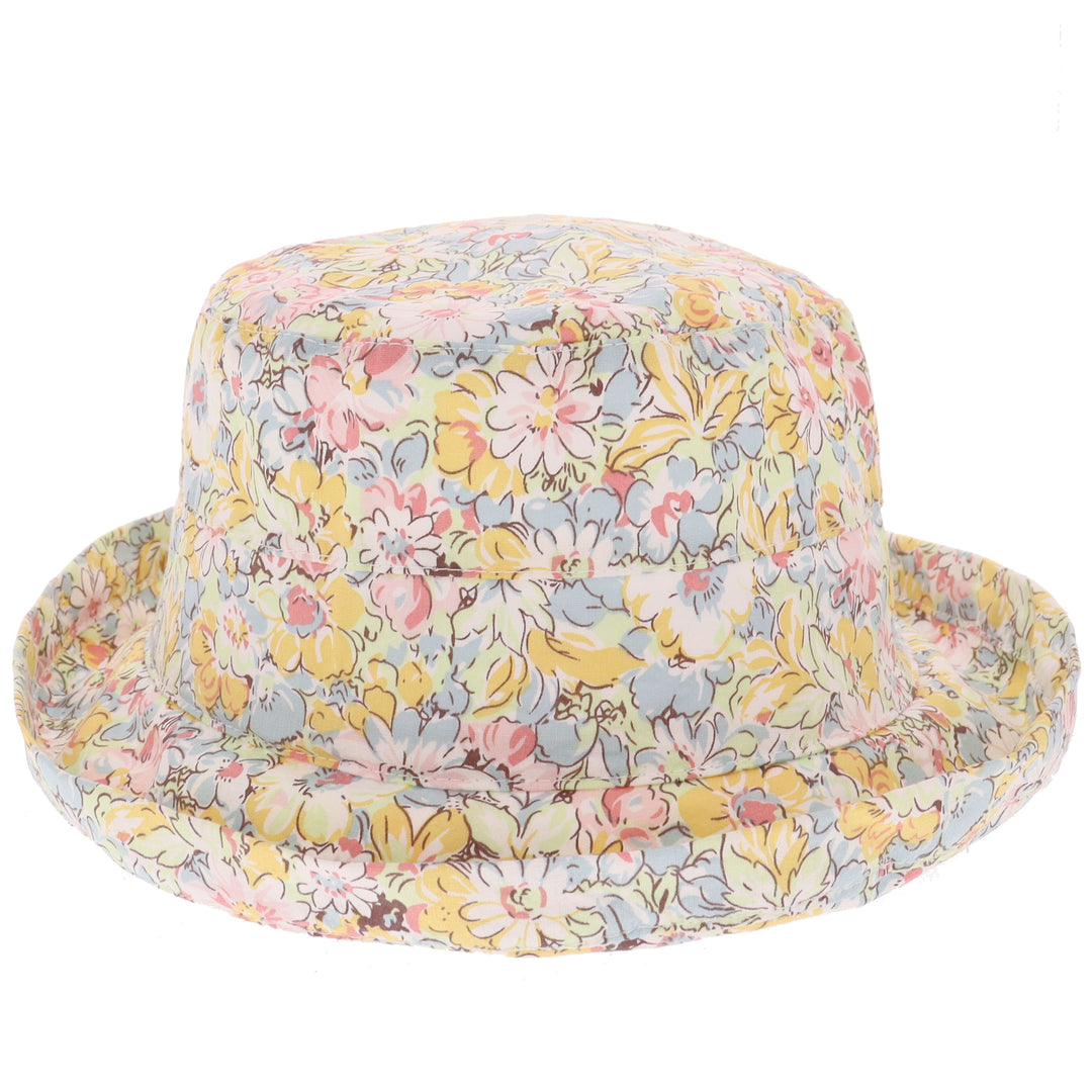 Women's Floral Cotton Sun Hat With Curled Brim