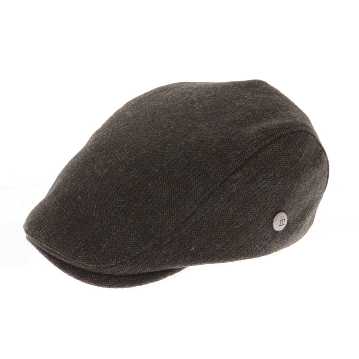 Brown Dempsey Wool Blend Flat Cap From Tresanti