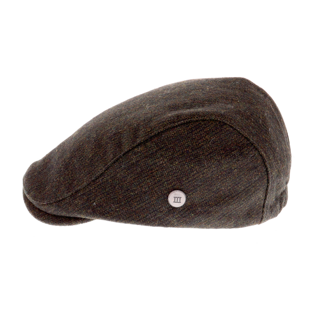 Brown Dempsey Wool Blend Flat Cap From Tresanti