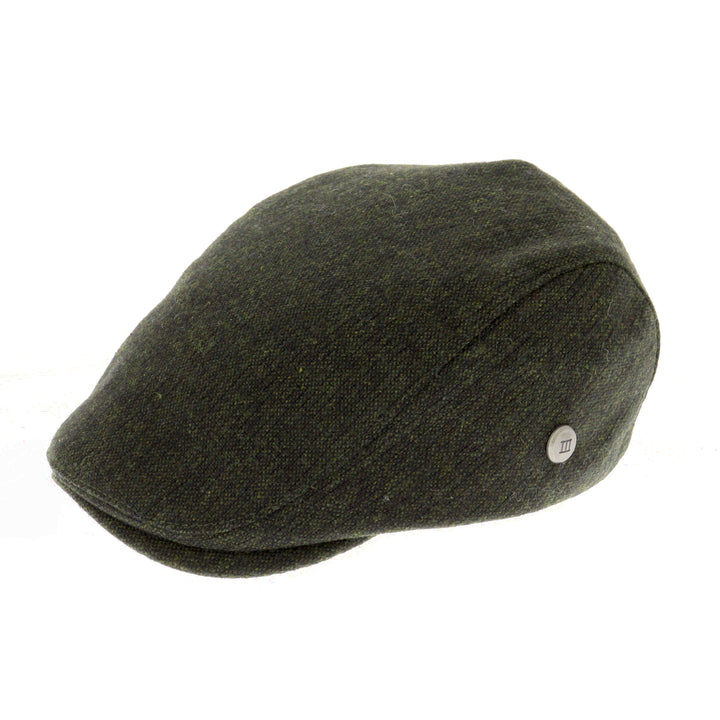 Green Dempsey Wool Blend Flat Cap From Tresanti