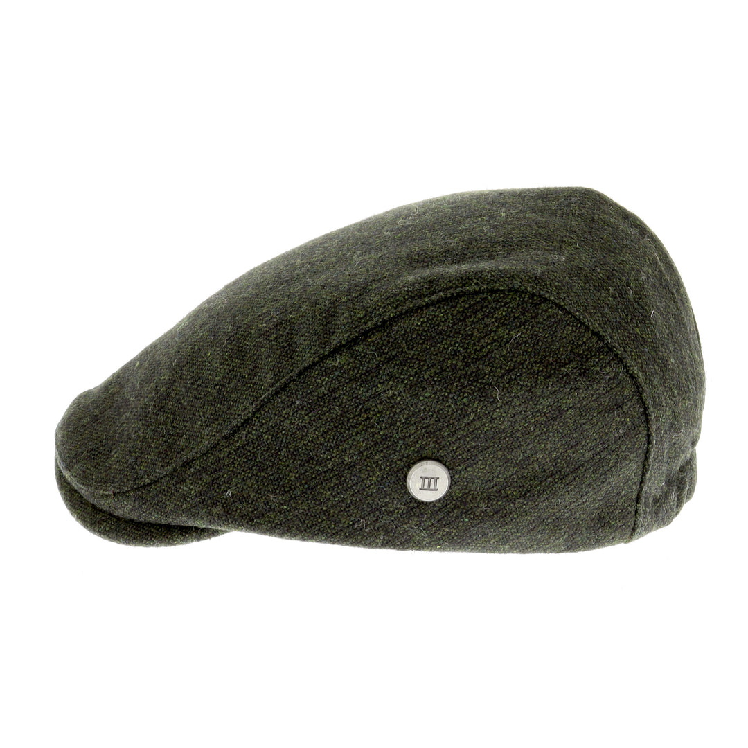 Green Dempsey Wool Blend Flat Cap From Tresanti