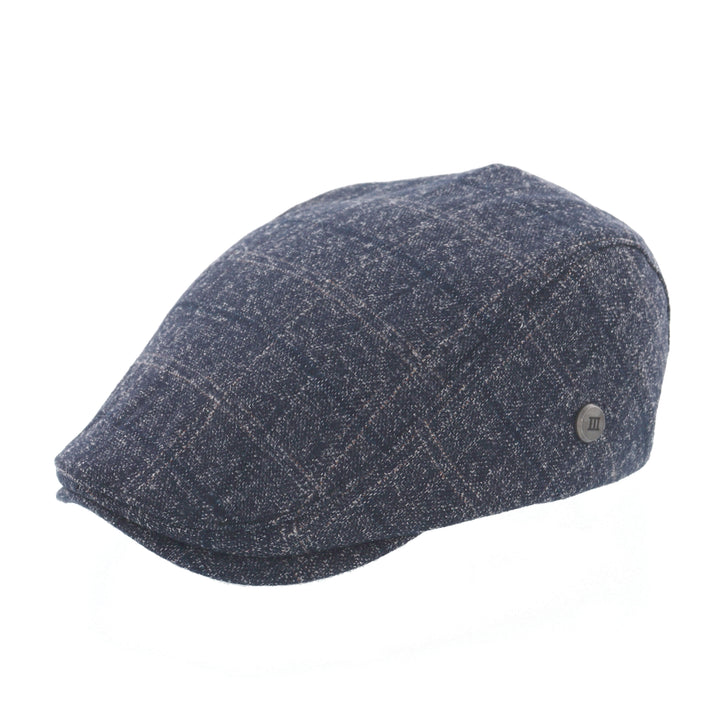 Blue Check Dolan Flat Cap From Tresanti