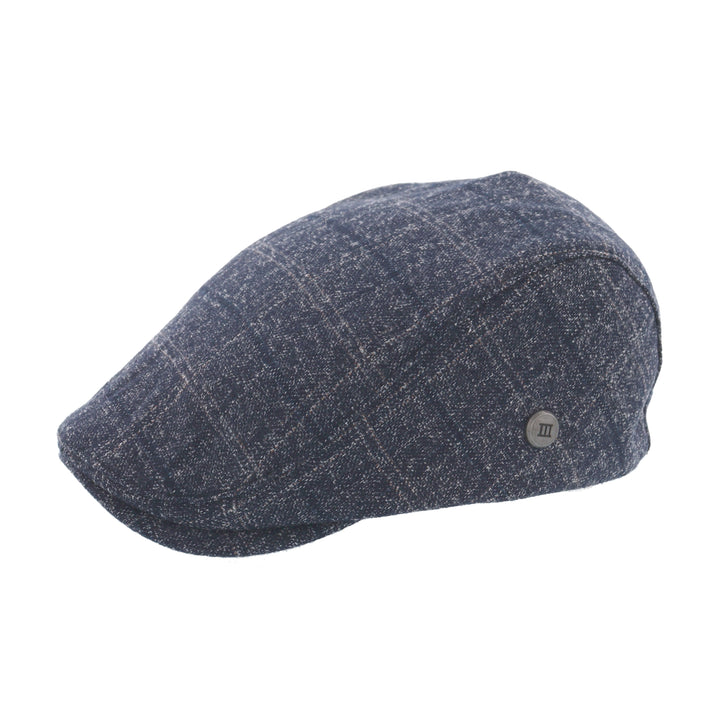Blue Check Dolan Flat Cap From Tresanti