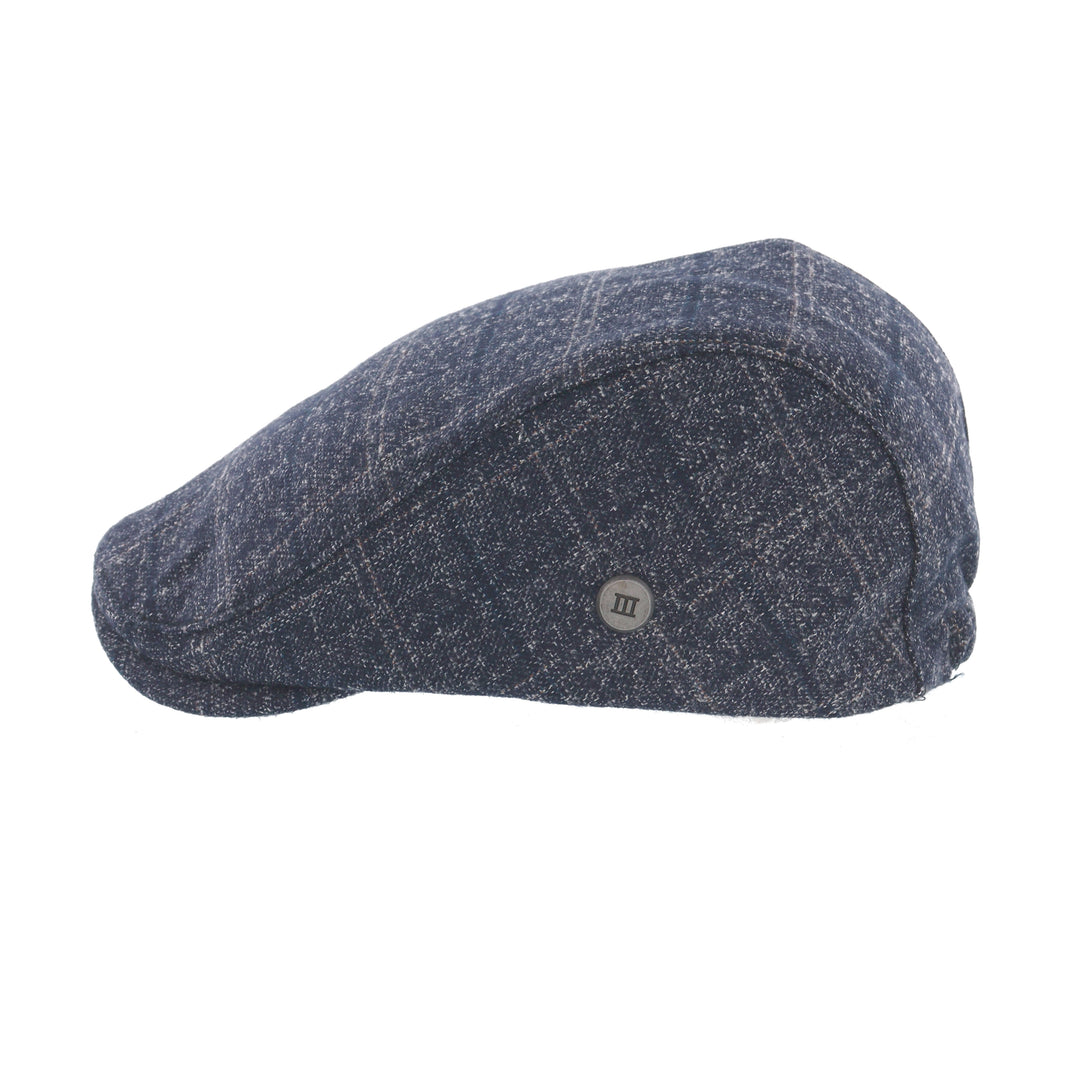 Blue Check Dolan Flat Cap From Tresanti