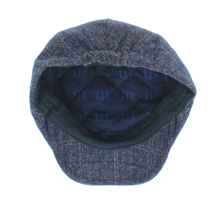 Blue Check Dolan Flat Cap From Tresanti