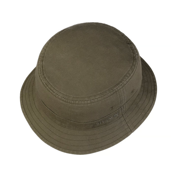 Stetson Cotton Twill Bucket Hat in Olive