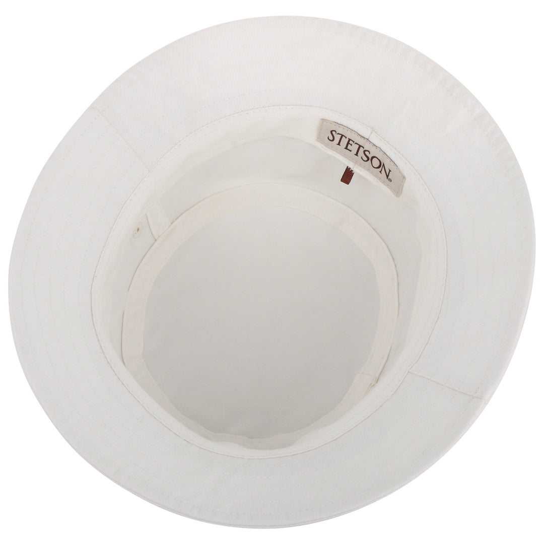 Stetson Cotton Twill Bucket Hat in White