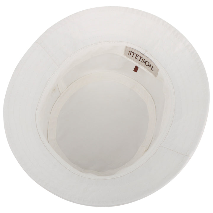 Stetson Cotton Twill Bucket Hat in White