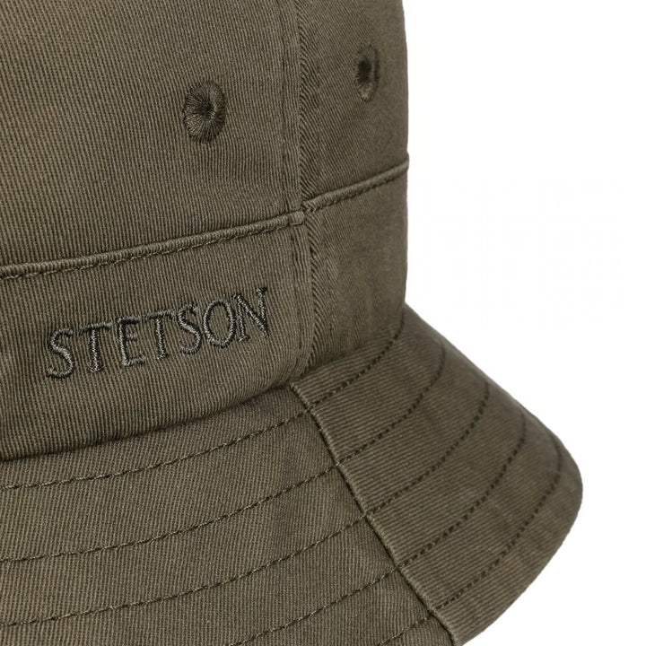 Stetson Cotton Twill Bucket Hat in Olive