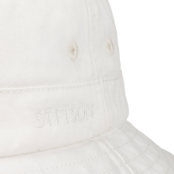 Stetson Cotton Twill Bucket Hat in White