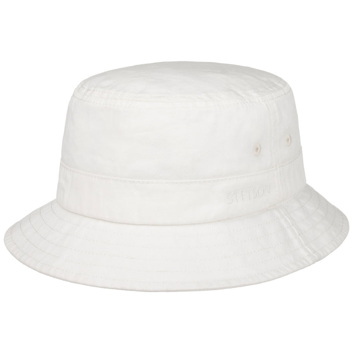 Stetson Cotton Twill Bucket Hat in White