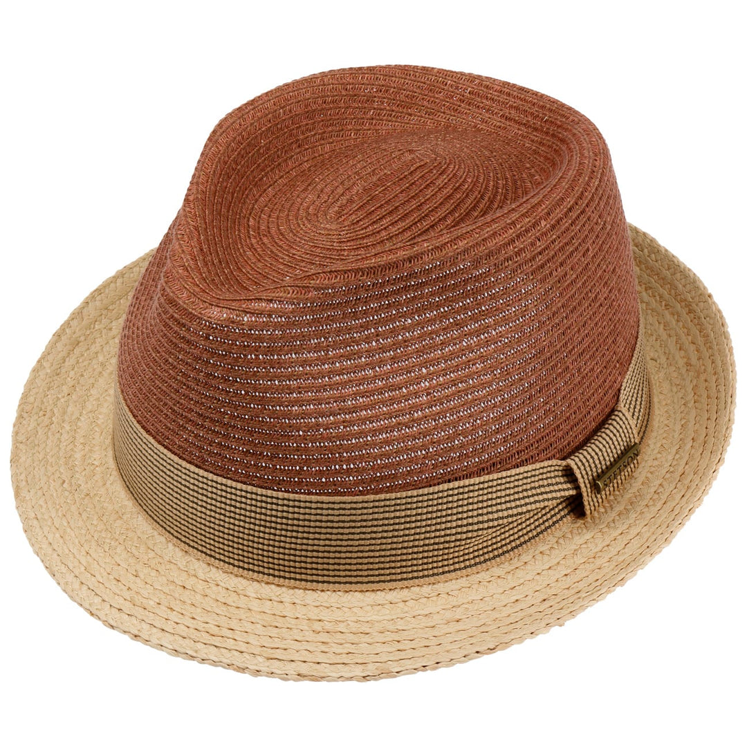 Stetson Twotone Toyo Trilby Raffia Hat Natural/Red