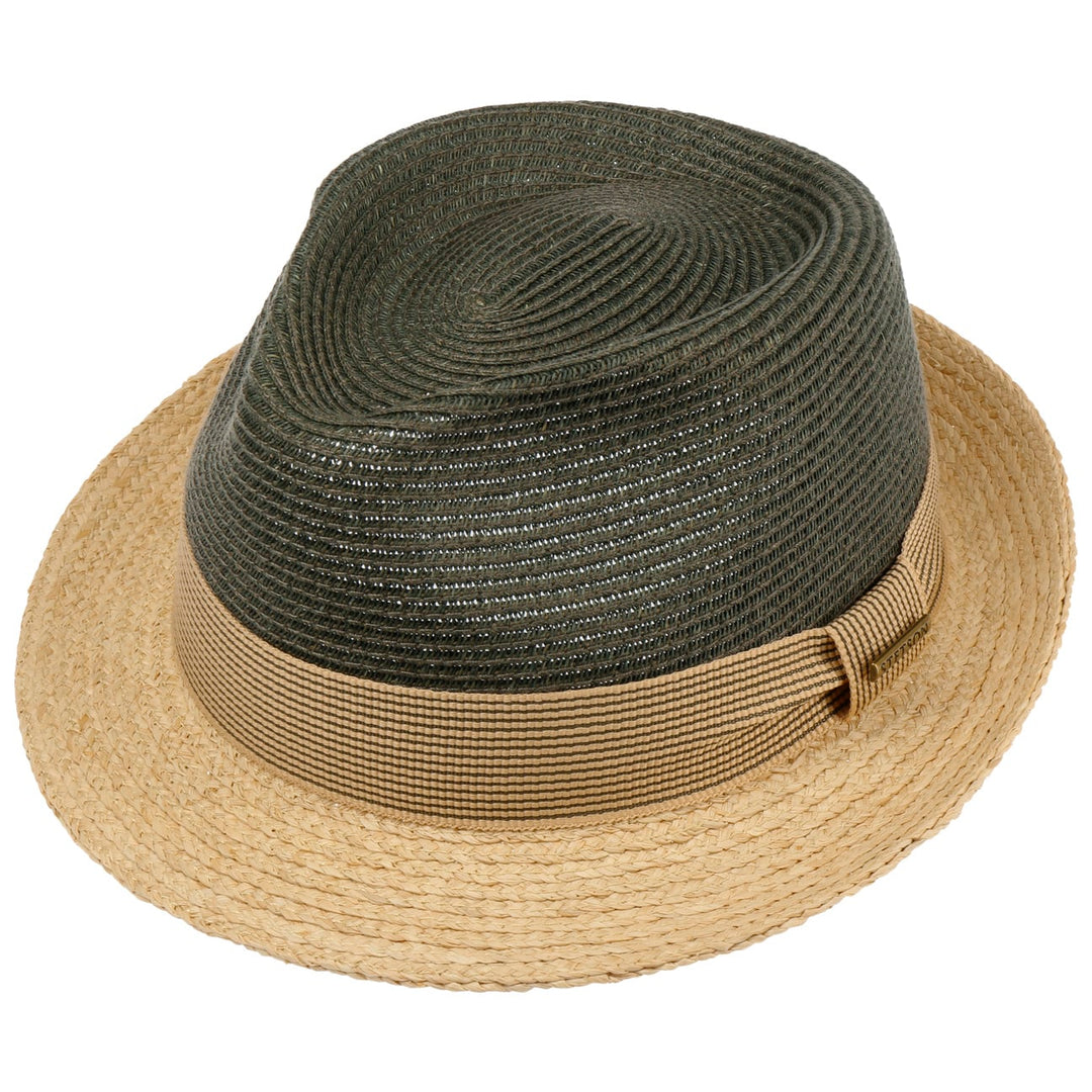 Stetson Twotone Toyo Trilby Raffia Hat Natural/Olive