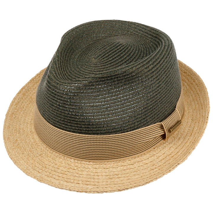 Stetson Twotone Toyo Trilby Raffia Hat Natural/Olive